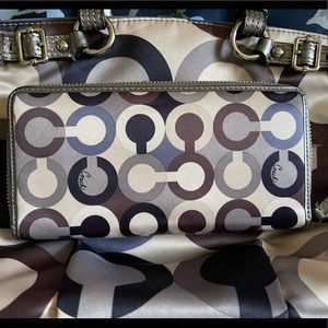 Coach grey metallic wallet only